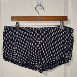 Aerie Navy Polka Dot Pajama Boxer Shorts Size XS NWOT